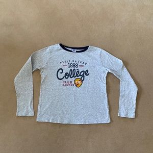 PETIT BATEAU BOYS 100% COTTON LONG SLEEVE T SHIRT - SIZE 10